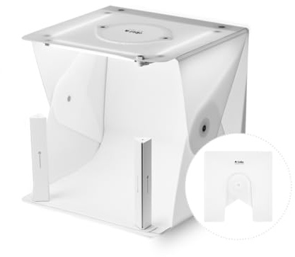 Foldio2 Plus + luces adicionales (caja de luz de 15 pulgadas para fotografía de productos con luces adicionales, estudio portátil, chips LED regulables, CRI 97+, hoja de fondo incluida)