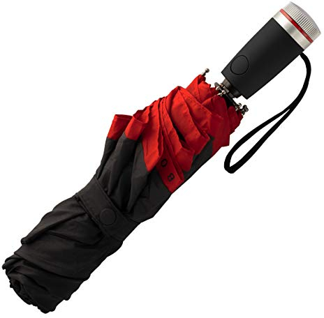 Hugo Boss Gear Regenschirm Taschenschirm aus Polyester in der Farbe Rot, Maße offen: Länge ca. 62 cm, Durchmesser ca. 104 cm, HUF007P