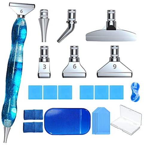 Diamond Painting Zubehör Set - 20 Stück Mit 6 Styles Metal Drill Pen Ersatzköpfen für 5D Stifte, Tools & Zubehör