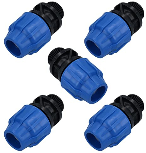 25mm x 1 MDPE Male Adapter Compression Coupling Fitting Water Pipe 5pk