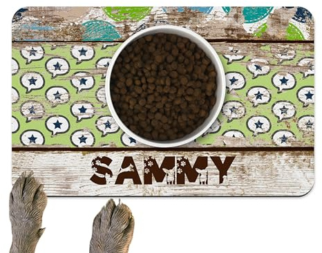 Personalisierte Napfunterlage Shabby Chic – Fressplatz-Unterlage für Hunde und Katzen - Haustieraccessoire für einen sauberen Fressplatz