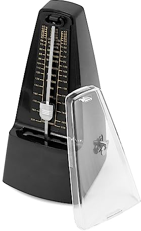 QWORK® Mechanisches Metronom mit Glocke, Lautstärke, Geschwindigkeitseinstellung, für Klavier, E-Gitarre, Bass, Violine, Schlagzeug