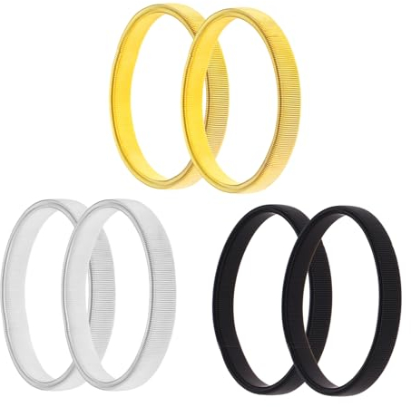 Ärmelhalter,3 Paar Metall Elastisch Bracelet Hemd Anti Rutsch Armband Damen Herren Stretch Metallarmbänder,zum Fixieren von Langen Ärmeln (Silber,Gold, Schwarz)