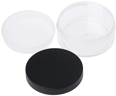 Morain Leeres loses Pulver aus Kunststoff mit Sieb, Kosmetikdose, Make-up-Behälter, Box, Kosmetikdosen mit Deckel, 170 ml, bernsteinfarben, 50 g