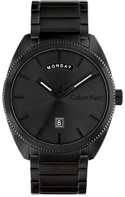 Calvin Kein Klein Analog Quarzuhr für Herren Kollektion Progress mit Schwarzes Edelstahlarmband - 25200448