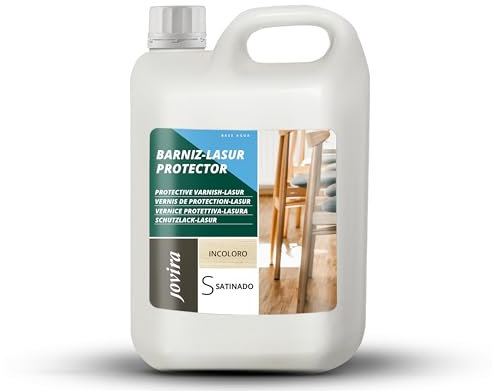 JOVIRA PINTURAS BARNIZ-LASUR Protector Satinado al Agua. Protege, decora y embellece todo tipo de madera. (2 Litros, Incoloro) I-20
