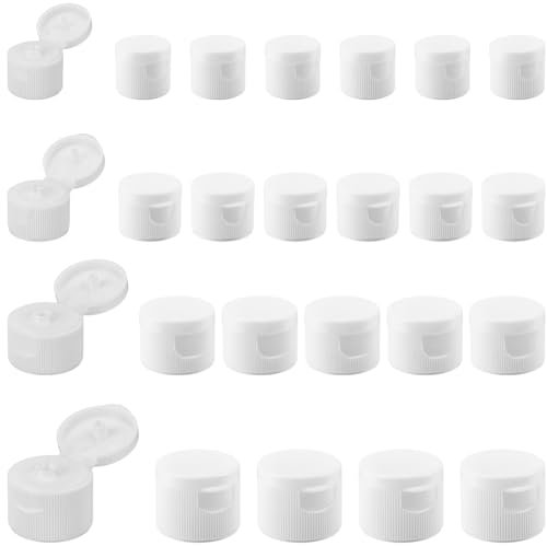 GORGECRAFT 32 pz 4 Dimensioni Kit Tappi Svuotamento Bottiglie Bianco Riutilizzabile Anti-Perdita Tappo Erogatore Flip Top Snap Bottiglia Labbro per Flaconi da Spremere Bottiglie di Plastica Vuote
