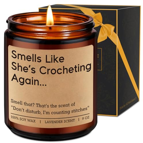Fairy's Gift Candle Crochet Gifts for Women, Funny Gifts for Crocheters, Knitters, Crochet Lovers - Cool Ideas for People Who Crocheted, Mothers Day, Birthday Crocheting Presents for Knitting Crafter