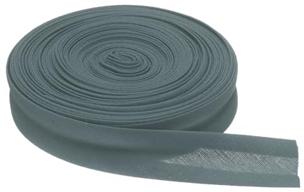 QUARKZMAN 11 yards enkelt vikt snedband, 2,5 cm (9/16 tum) sömband, fållband för sömnad av mattkanter, gör-det-själv-arbete, fållar, rördelar, kviltning, mörkgrå