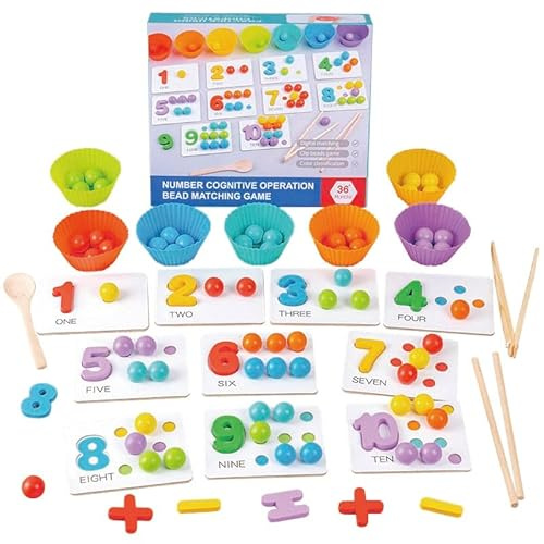 KUKUTrue® Juguete Montessori 3 4 5, Juegos Educativos Niños 3 Años, Juguete Motricidad, Juego Aprendizaje, Motricidad Fina, Coordinación Mano-Ojo, Regalo 3-5 Niño Niña