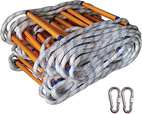 OYYMTE Escalera De Cuerda De Escape, Escape De Incendios De Escalada Doméstica, con Gancho, Reutilizable, Adecuada for Uso En Interiores Y Exteriores(12m(39.4ft))
