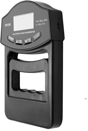 Dinamómetro de mano digital, medidor de fuerza de agarre, pantalla LCD USB, 396 lb/180 kg Medición de unidades múltiples(Black Grip Meter)