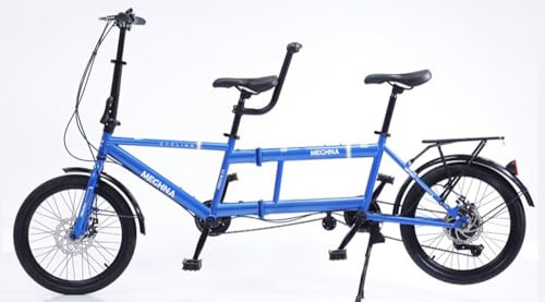 Kcolic Klappbare Tandemfahrräder Beach Cruiser Fahrrad Für Erwachsene, Tandemfahrrad Mit 24 Zoll Rädern, Verstellbares Tandemfahrrad Cruiser Fahrrad D,24in