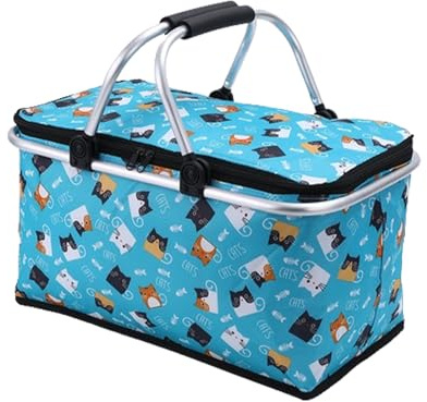 Generisch Panier de pique-nique - Sac isotherme portable de 30 l - Sac isotherme pliable - Panier de camping vide avec poignée - Équipement de camping pour le travail, la randonnée en plein air