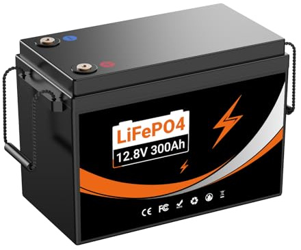 12V/12.8V 300AH LiFePO4 Battery, 200A BMS, 15000 Deep Cycles Rechargeable Lithium Battery for Home Energy Storage, Rvs, Marine, Vans, Trailer, Backup