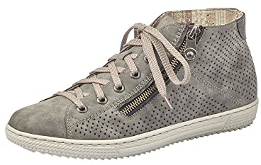 Rieker L9427 - Sneaker a Collo Alto Donna, Grigio (Smoke/Schwarz), 38 EU