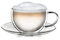 Creano Thermo-Tasse, doppelwandige Tee-/Latte Macchiato Cappuccino Tasse mit Untersetzer | 250 ml