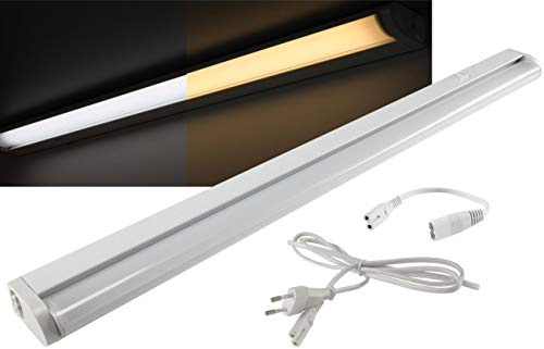 ChiliTec LED Unterbauleuchte Küchenleuchte 56cm 8Watt 913 Lumen - LichtfarbeWeiß Warmweiß einstellbar - Lichtleiste für Küche Bad Büro Regal - Schwenkbar Neigbar