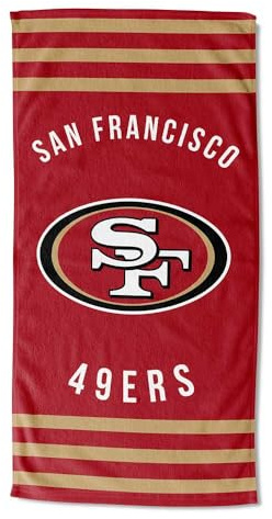 Northwest NFL San Francisco 49ers Strandtuch für Erwachsene, Baumwoll-Polyester-Mischgewebe, 76,2 x 152,4 cm, gestreift