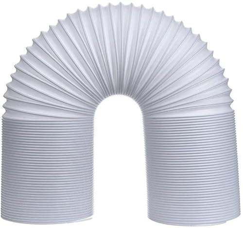 LUXTE Universal Air Conditioner Exhaust Hose, 5.9 Diameter, PVC+Aluminum Foil, 3M Length, White, Anti-clockwise Thread, Portable AC Ventilation Hose, 1 Pack