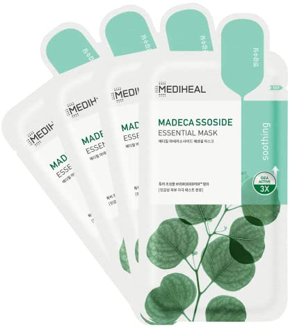 Mediheal Best Essential Maske, feuchtigkeitsspendend, feuchtigkeitsspendend, beruhigend, beruhigend, heben, 4 Stück