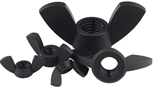BOUACOUA M12 Tuerca Mariposa de Plástico, Tuercas de Aleta de PA Nailon (Negro, 5 Piezas)