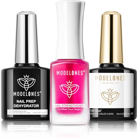 Modelones Top Coat, 10ml No Wipe Top Coat Gel UV, Überlack UV LED Gellack Gel Nagellack für Gelnägel Nail Art mit Dehydrator und Nagelhärter