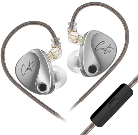 keephifi KZ Castor In Ear Monitor HiFi KZ Auriculares 2DD Dinámicos Tuning Ajustable de Gama Alta sintonizables IEM Auriculares KZ in Ear Monitor Auriculares con Cable Cable Desmontable IEM