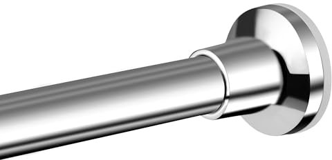 Teleskopvorhangstange, Edelstahl Ausziehbar Duschvorhangstange zum Klemmen, Ohne Bohren und kein Rost Teleskopstange für Badezimmer, Duschvorhang (Sliber 72-225cm)