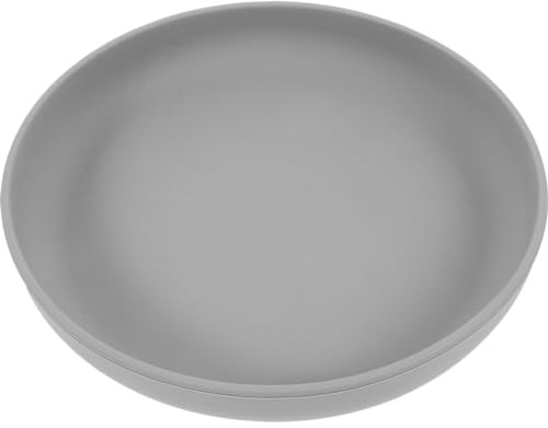 IMIKEYA Spillproof Scoop Plates with Suction Base for Adults Seniors: Silicone Non-Slip Self-Feeding Dish Adaptive Kitchen Utensils for Elderly Disabled, Food Grade, Dishwasher & Microwave Safe(Grey)