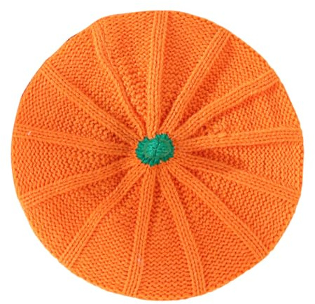 PythJooh Mom and Baby Halloween Pumpkin Beret Beanie Hats Girl Boy Knitted Crochet Halloween Beanie Hats for 0-3Y and Adults Orange