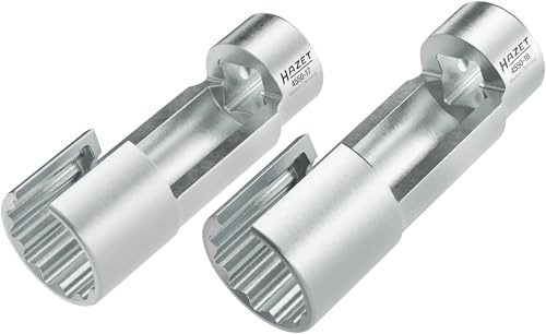 HAZET 4550-1718/2 Injection Line Wrench Set, 17 mm and 18 mm, for Union Nuts on High Pressure Lines, Suitable for Common Rail Injection Systems