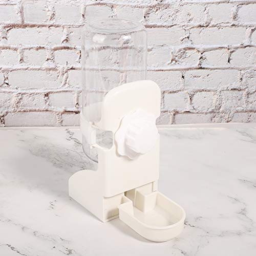 Dispensateur de Nourriture pour Lapins, Hamsters, perroquets, cobayes et Chats - Bol en Plastique pour Animaux de Compagnie, résistant et hygiénique, Blanc