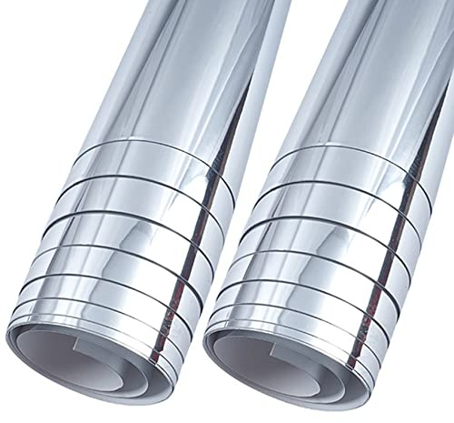 Yuyyurt 2X Mirror Wall Sticker Rectangle Self Adhesive Room Decor Furniture Films Mirror Foil 50X50cm