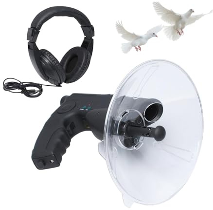 Micrófono Direccional Parabólico, Oído Biónico Dispositivo Electrónico de Grabación Auditiva, Zoom HD Exterior Birdwatching Telescopio Monocular, Alcance De 8-200 Metros
