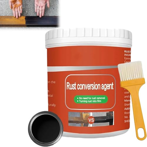 Esmalte Pro Anax Para Metal Oxidado, Water Based Metallic Paint, Rust Remover for Metal, Universal Anti-Rust Paint Rust Removal Conversion Agent (Black)