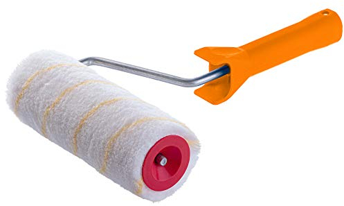 KADAX rouleau à peinture, rouleau à peinture, rouleau à peinture pour peinture murale, peinture de façade, rouleau à peinture, poils courts, fournitures de peinture avec manche en plastique (25 cm)
