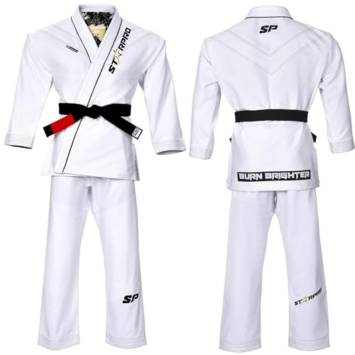 Starpro Ronin Preshrunk Premium Jiu Jitsu, BJJ Gi Molte Dimensioni e Colori Gi Jujitsu, Gi BJJ Leggero, Gi Jiu Jitsu, Gi Juijitsu, Gi BJJ, Gi BJJ Uomini