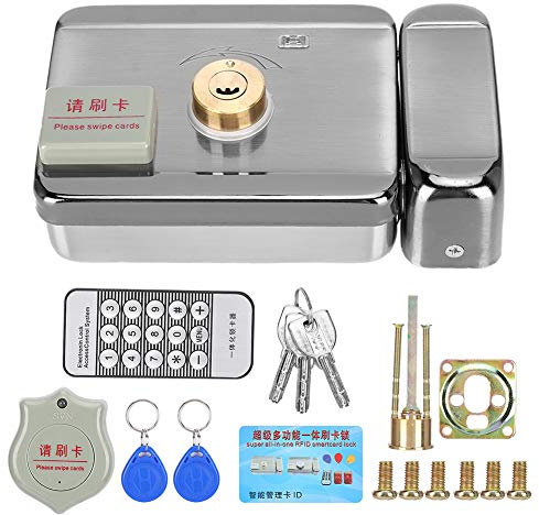 Leapiture Puerta Eléctrica Acero Inoxidable Silencio Cerradura Tarjeta Identificación De Doble Cara Con Control Remoto Para El Hogar Hotel Interior Exterior Patio Puerta Delantera