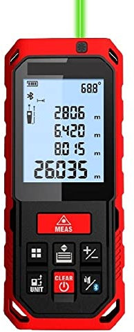 Samnuerly Equipo topográfico S2/S8G Telémetro láser Verde Medidor de Distancia láser Digital Cinta métrica láser Diastímetro Herramienta GPS de Mano (Color : No Bluetooth, Size : 70m) (Bluetooth 50m)