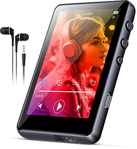 64GB Lettore MP3 Bluetooth 5.3, SWOFY MP3 HiFi Lettore Musicale con Altoparlante Cuffie, Touchscreen da 2,4 Pollici, Lettore MP3 Portatile Bambini con Radio FM, Espandibile fino a 128 GB (Grigio)