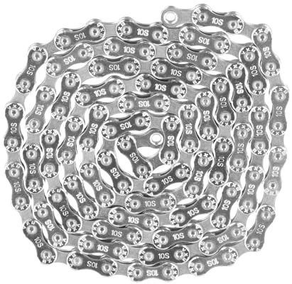 6/7/8/9/10 Speed Bike Chain, Electroplating Silver Mountain Bike Chain, 116 Links Bicycle Chain, High Speed Anti Rust Steel Bike Derailleur Chain for Road Mountain Racing Cycling Hybrid (10 speed)