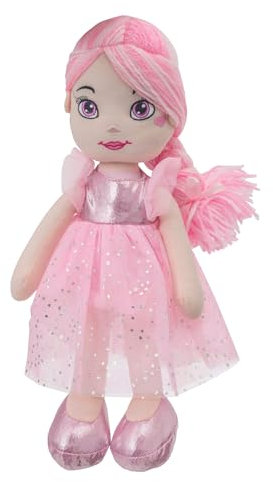 HTI Rosie Rag Doll for Toddlers – Soft-Bodied Cuddly First Doll for Girls & Boys – Plush Fabric Baby Toy for Comfort & Imaginative Play – Age 18 Months+ – Pink