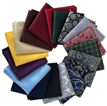 18 Pack Men's Pocket Squares, Soft Hankies Premium Mens Pocket Square Handkerchiefs Set