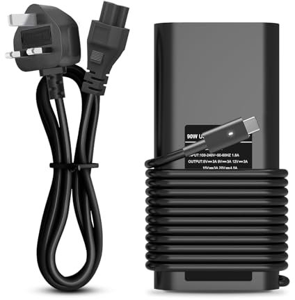 ZORUBUM 90W USB C Laptop Charger Compatible with Dell XPS 12 13 15 17 Series 9250, Latitude Series 5175 5179, Precision, Optiplex, Chromebook, Inspiron Series, Type C Notebook