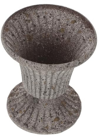 BESPORTBLE Jarrón para Flores Memorial Jardín Exterior Maceta De Hierro Decorativo para Cementerio y Tumbas Vintage Gris