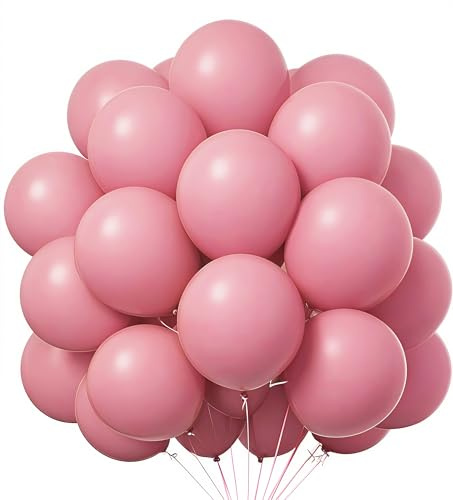 Retro rosa ballonger, 100 st latexballonger för födelsedag, festdekoration, bröllop, baby shower, festival, bröllopsdag