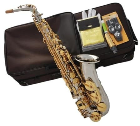 Professionell Saxofon Altsaxofon Es flat I Silverfärgad Nickellegering
