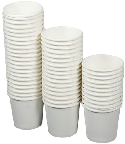 VALICLUD Lot de 200 gobelets jetables blancs 50ml pour café, boissons chaudes, thé, espresso, design anti-débordement, légers et portables pour bureau et maison