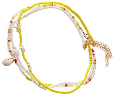Buxuaaaa flerskikts pärlhalsband justerbar snäcka sjöstjärnor sköldpaddor berlock nyckelben kedja smycken för daglig användning pärlband skal halsband semester smycken